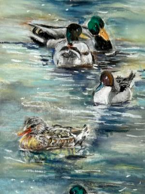 “Ducks all in a Row” 6x18 matted to 12x24 ,pastel on UArt archival paper. “Ducks all in a Row” 6x18 matted to 12x24 ,pastel on UArt archival paper.