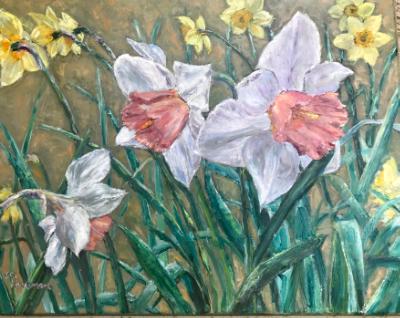 Garden Sunshine oil on Linen 20x24-SGH available at Eccentric Garden Allegan Mi.
