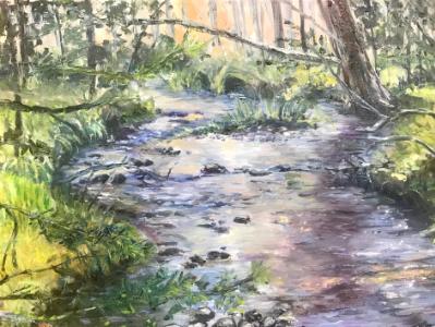 Sold-Summer by the Little Creek 11x14  Buyer assumes shipping