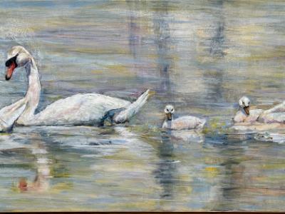 SOLD-Golden Pond Swans-available through Artisr SOLD-Golden Pond Swans-available through Artisr