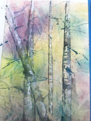 Sold Pastel birches - Sold Pastel birches -